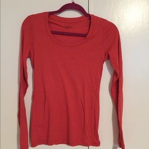Sienna colored small Caslon cotton long sleeve T